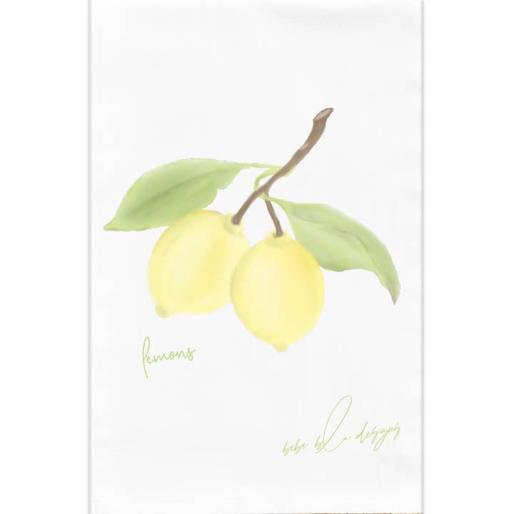 Bebe Blu Designs, LLC - Wholesale Tea Towel - Lemons Tea Towel, Kitchen Decor, Lemon Flour Sack Towel2