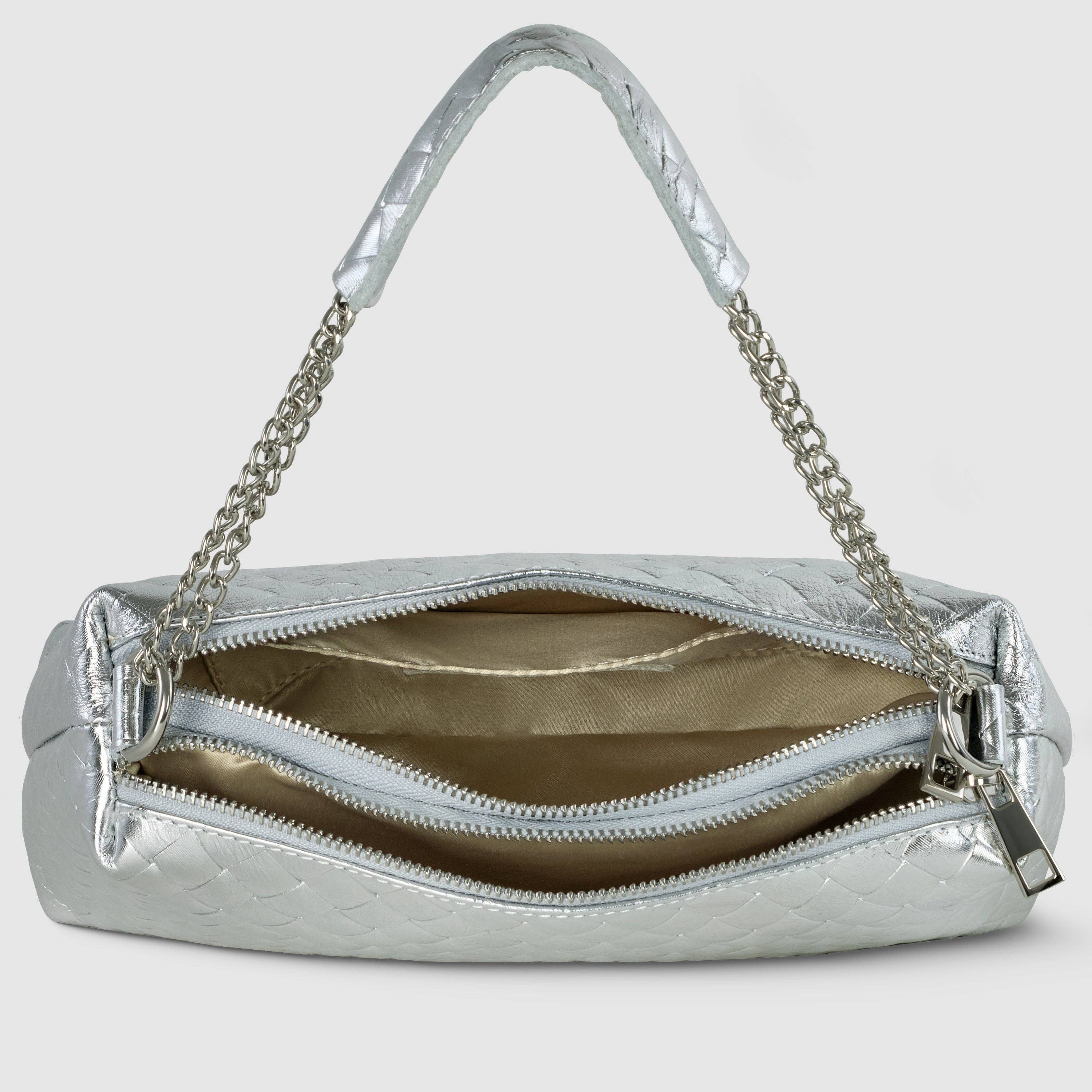 TAKEASY - Wholesale Shoulder Bag - Women's - Weave Metallic Suede Leather Crossbody Bag10