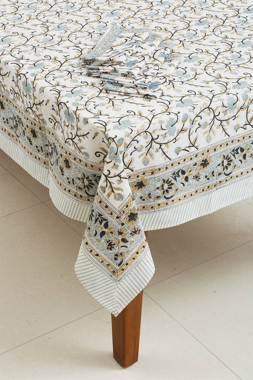 Sevya Handmade – wholesale Tablecloth – Silver Floral Tablecloth2