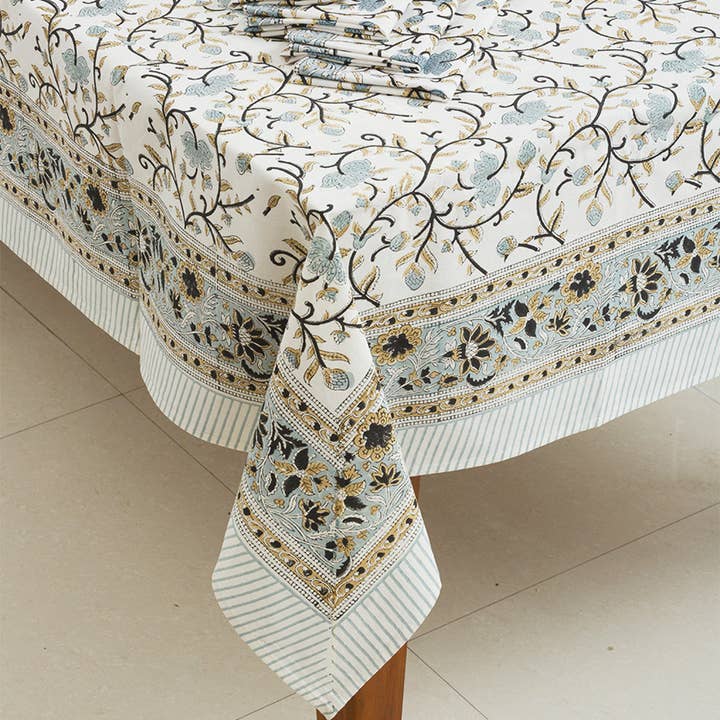 Sevya Handmade - Wholesale Tablecloth - Silver Floral Tablecloth2