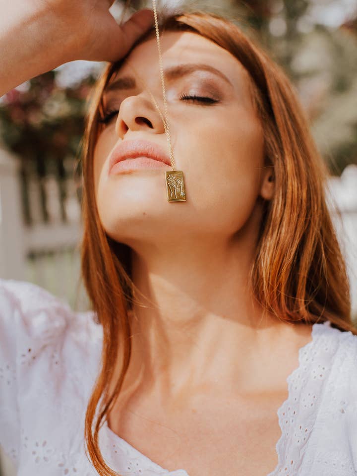 Birth Flower Zodiac Necklace- Libra Cosmo- October 1-22 for wholesale by Look For The Butterflies