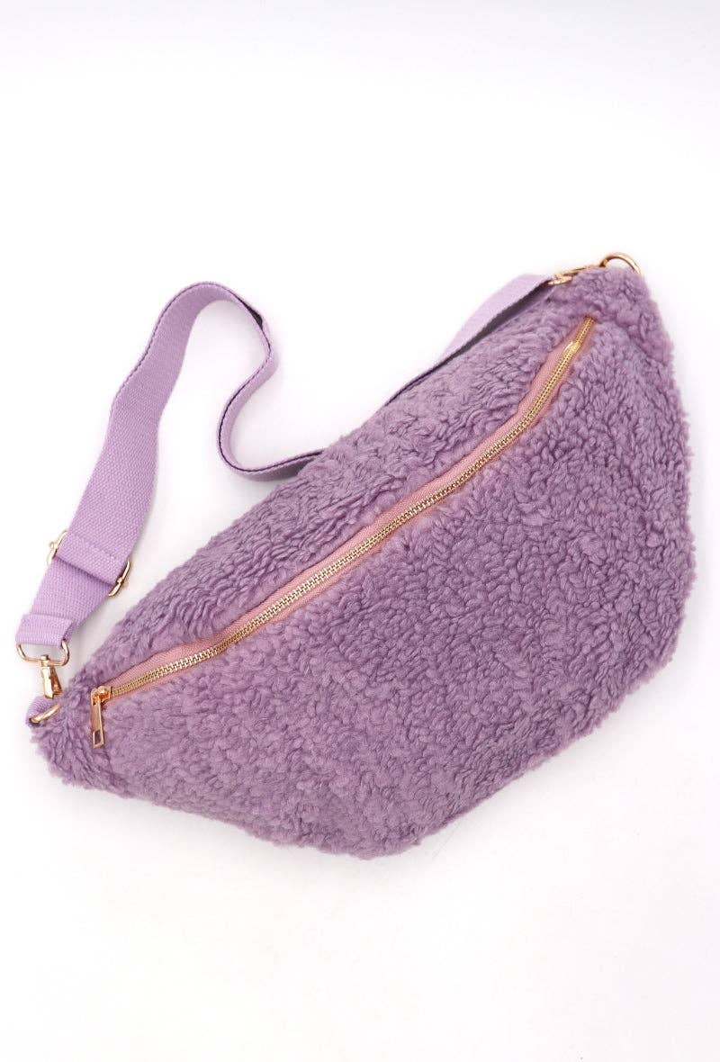 LIL' MOON - Venta al por mayor Riñonera - Mujer - Cangurera #LM2023 -22 efecto piel de oveja con cierre y bolsillos14