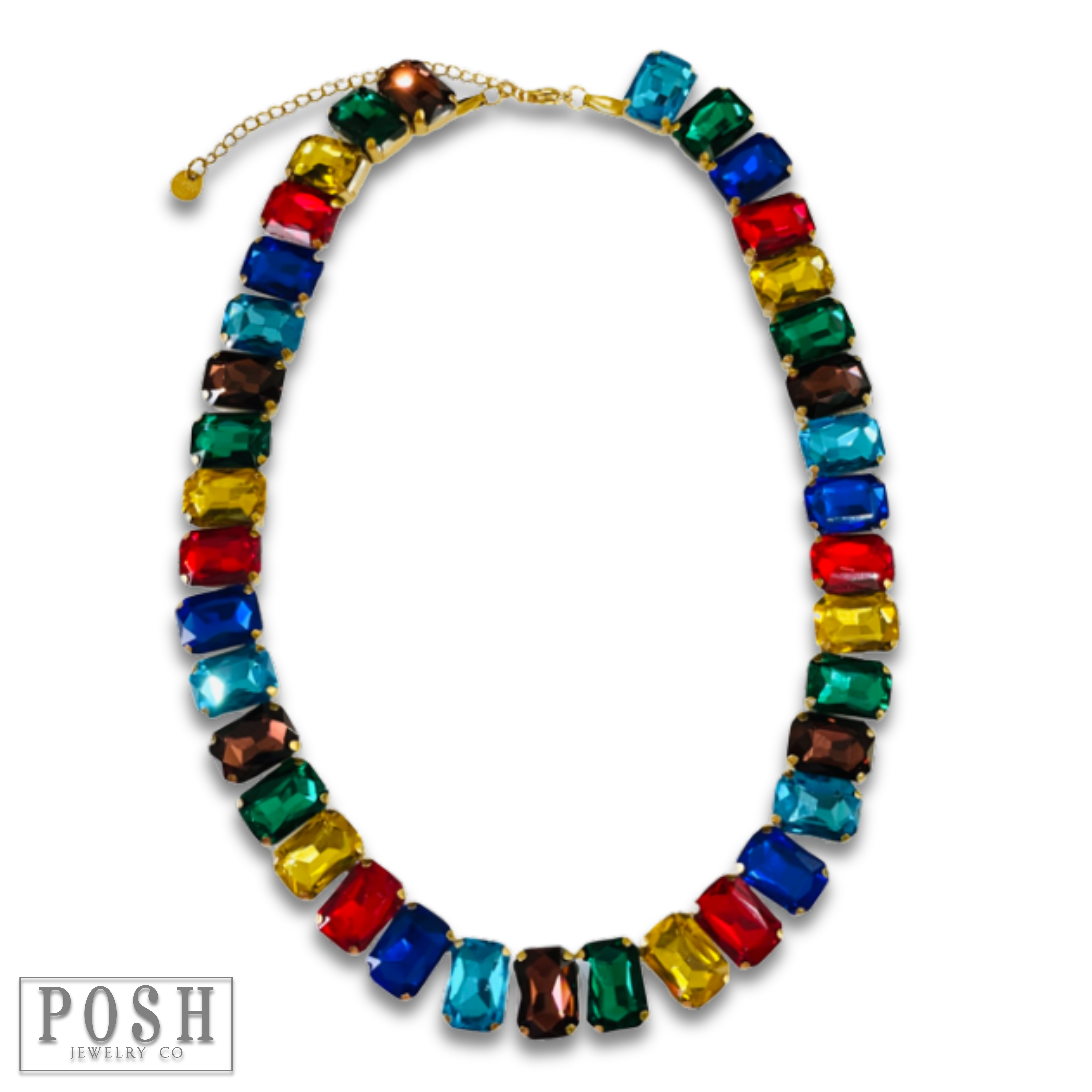 Pink Panache Brands – Colar com missangas/pérolas por atacado – Colar de strass multicolorido - LC0