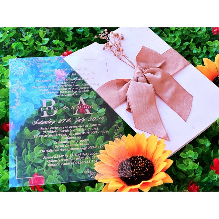 Convites Personalizados de Casamento e Quinceañera em Acrílico por atacado de Faire Part Cards