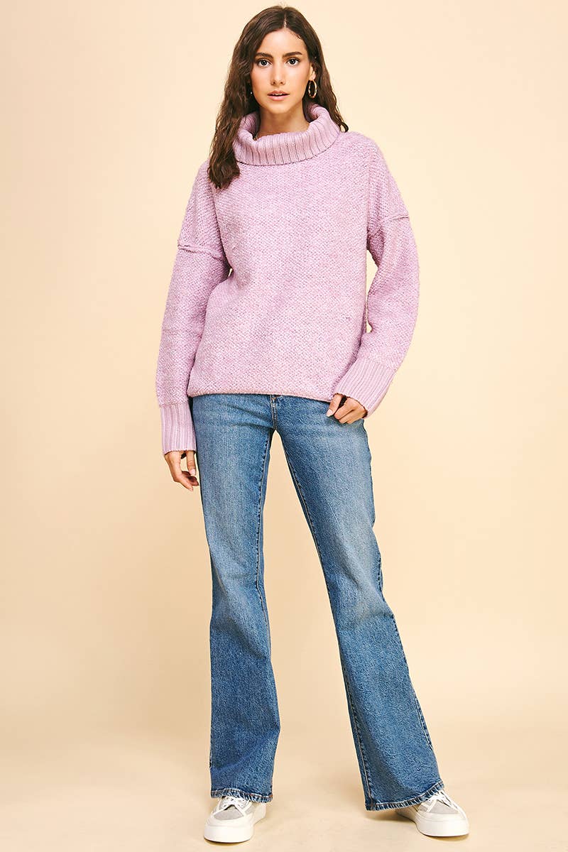 PINCH – Großhandel Strickpullover – Damen – PULLOVER MIT LANGEN ÄRMELN UND ROLLKRAGEN - 5476W17