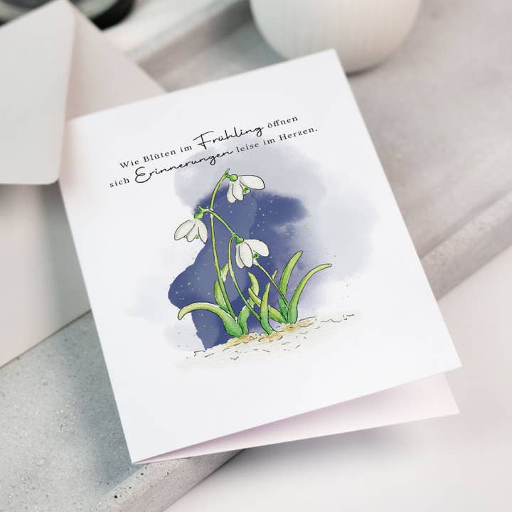Trauerkarte - Beileidskarte | Blüten im Frühling, Ostern für den Großhandel von Funkenbunt