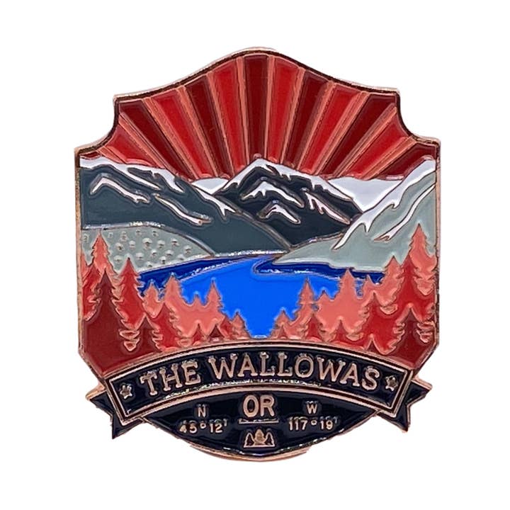 Les Wallowas - Grande Épingle en Émail pour la vente par Landmarks Unlimited
