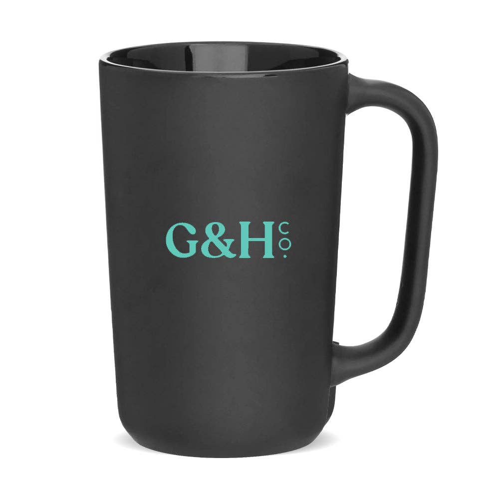 Grounds & Hounds Coffee Co. - Wholesale Coffee Mug - Big Stretch Matte Black Mug1