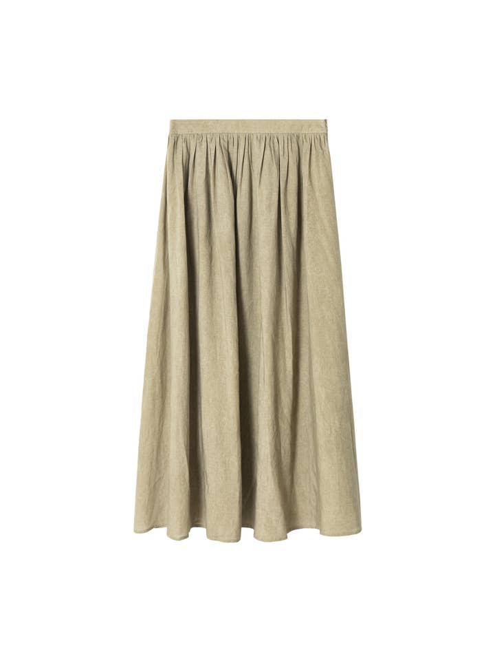 Juniper Theory - Wholesale Skirt – Women’s - Lyocell Linen Blend Skirt in Khaki2