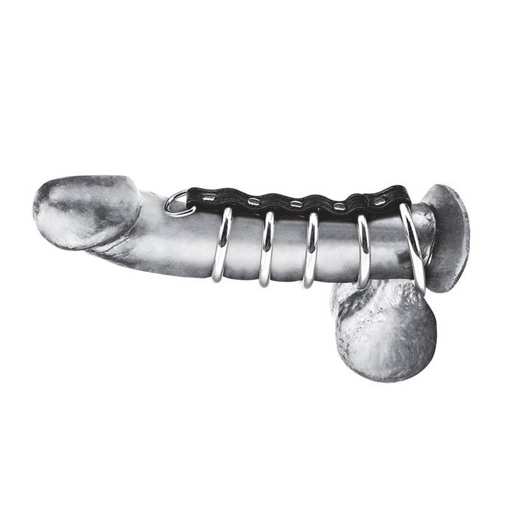 Lux Fetish Store - Wholesale Sex Toy - 5 Ring Metal Gates of Hell with Leash Lead1