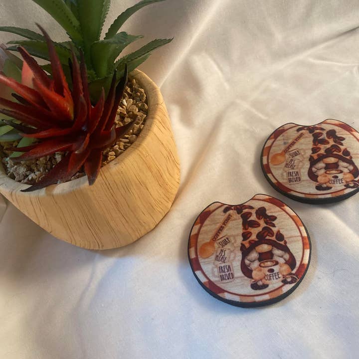 Kaffee-Wichtel-Auto-Untersetzer für den Großhandel von Darrow Designs