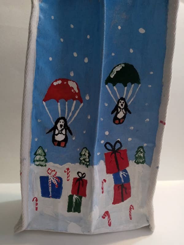 Flaskhållare, bomull, 2 flaskor samtidigt. Roligt att bära vinflaskorna X49 för wholesale av BLUE RIBBON ORNAMENTS