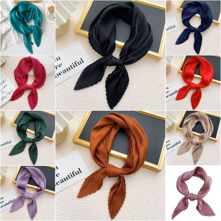 Sciarpa Collo in Raso Pieghettato Solido AS-663 per la vendita all'ingrosso da parte di Oblige by G