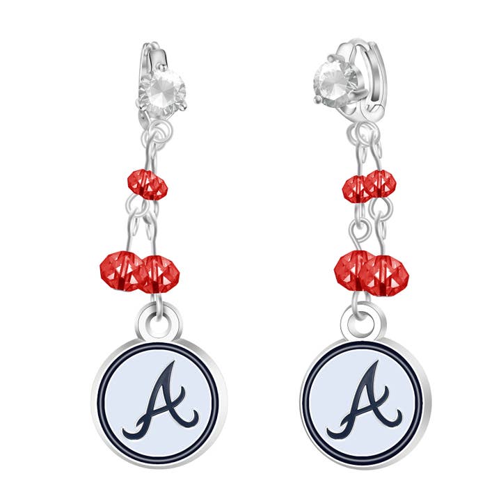 MLB Atlanta Braves Rhinestone Dangle Earrings for wholesale by Simran International