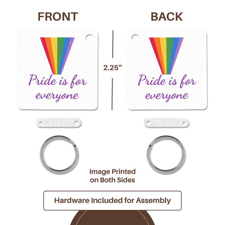 3dRose - Wholesale Keychain - Unisex - 3dRose, Image of a Rainbow with Text of Pride is for everyone, Key Chain4