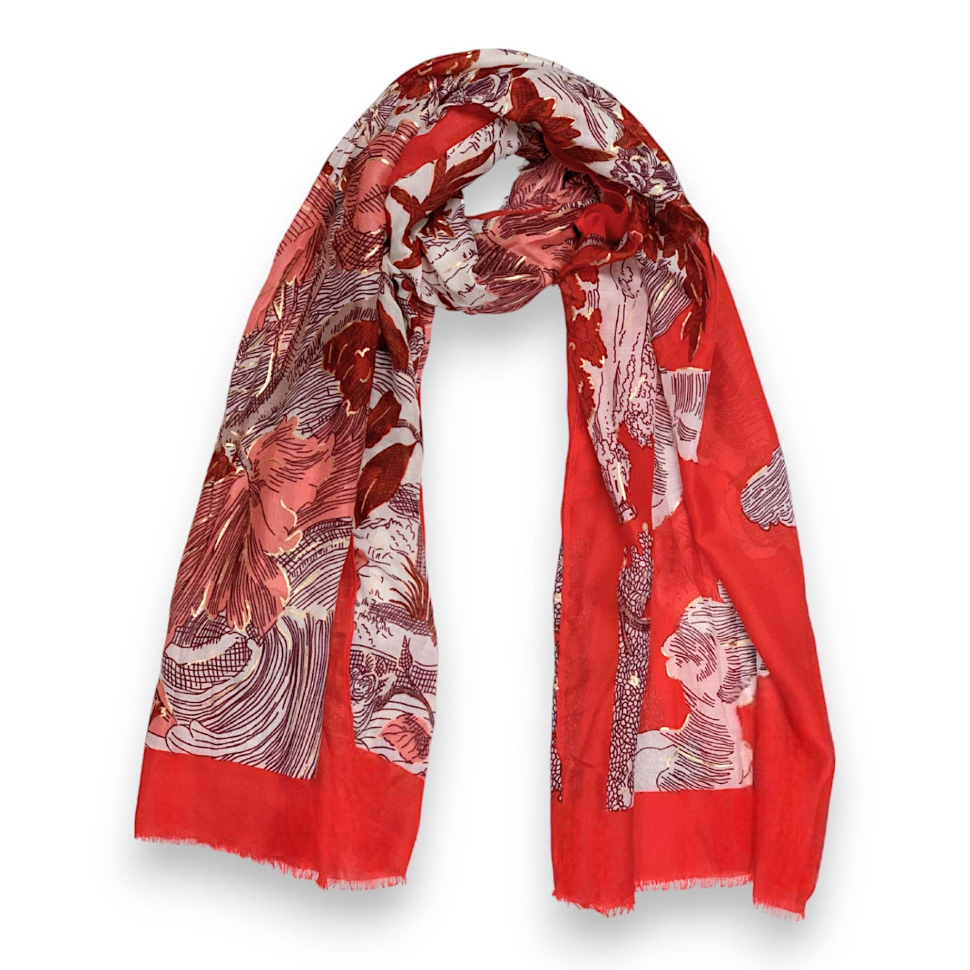 Lili Scarves (US Duty Free) – wholesale Scarf – Women's – Nature Art Print Scarf19