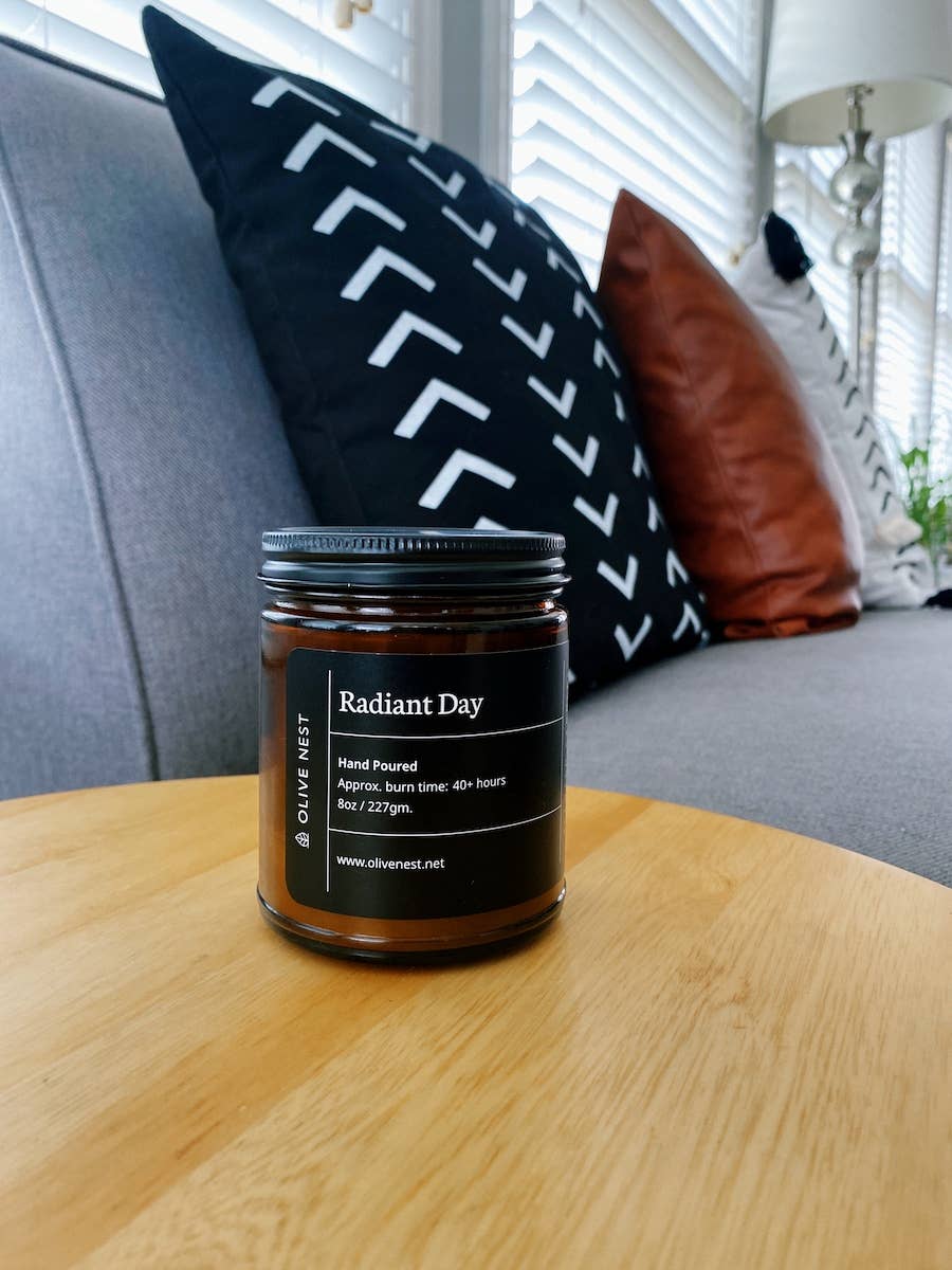 OLIVE NEST - Wholesale Jar/Filled Candle - Radiant Day Soy Blend Wood Wick Candle1
