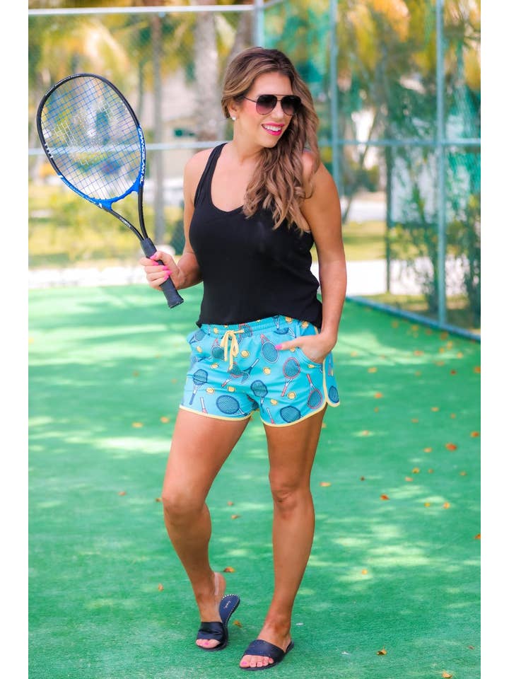 Yellow Ace Tennis Drawstring Everyday Shorts for wholesale on Faire