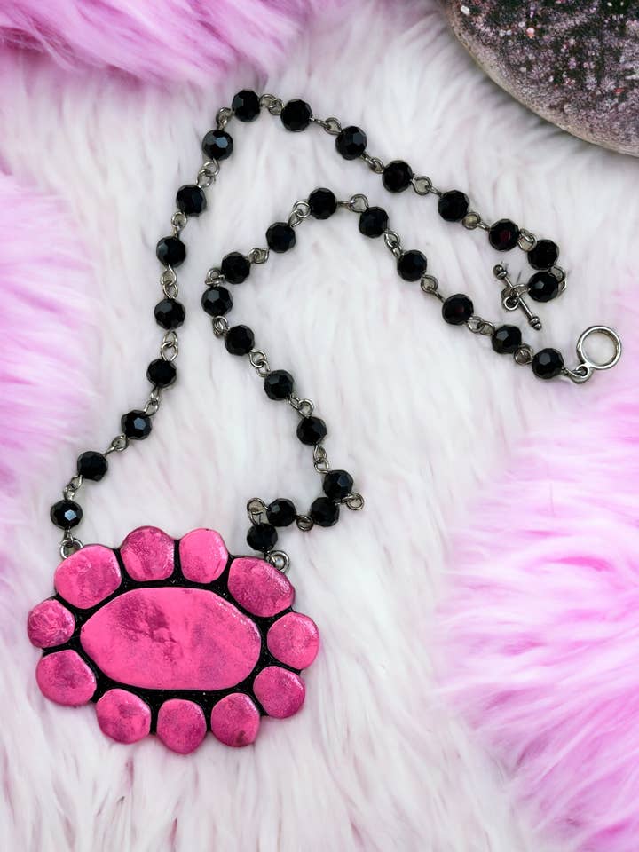 The Conifer Short Necklace- Pink Stone for wholesale by Nomadic Brunette