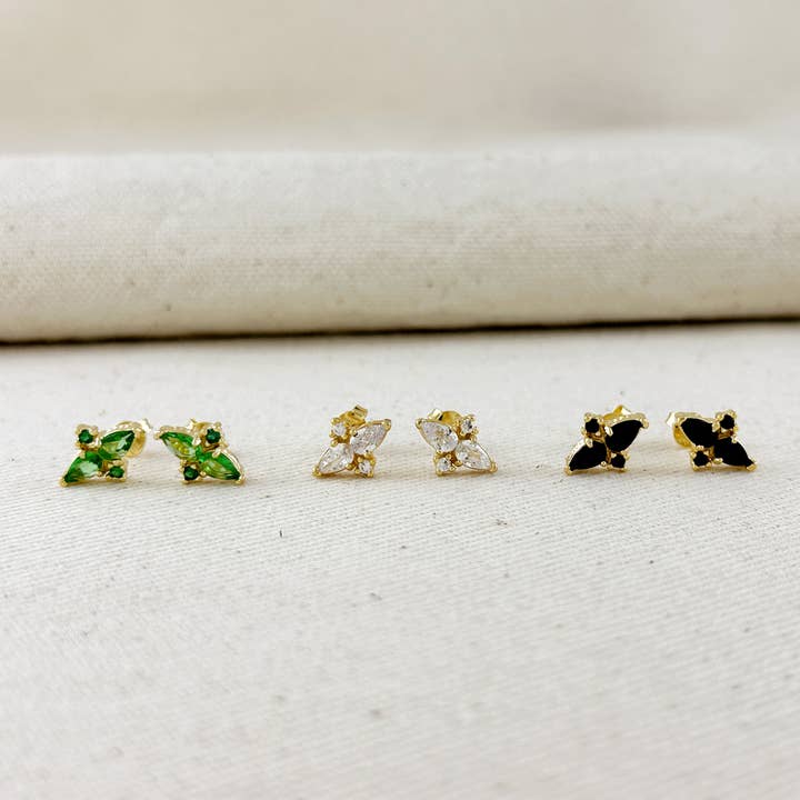 18k Gold Filled Colored Vintage Flower Stud Earrings for wholesale by GoldFi