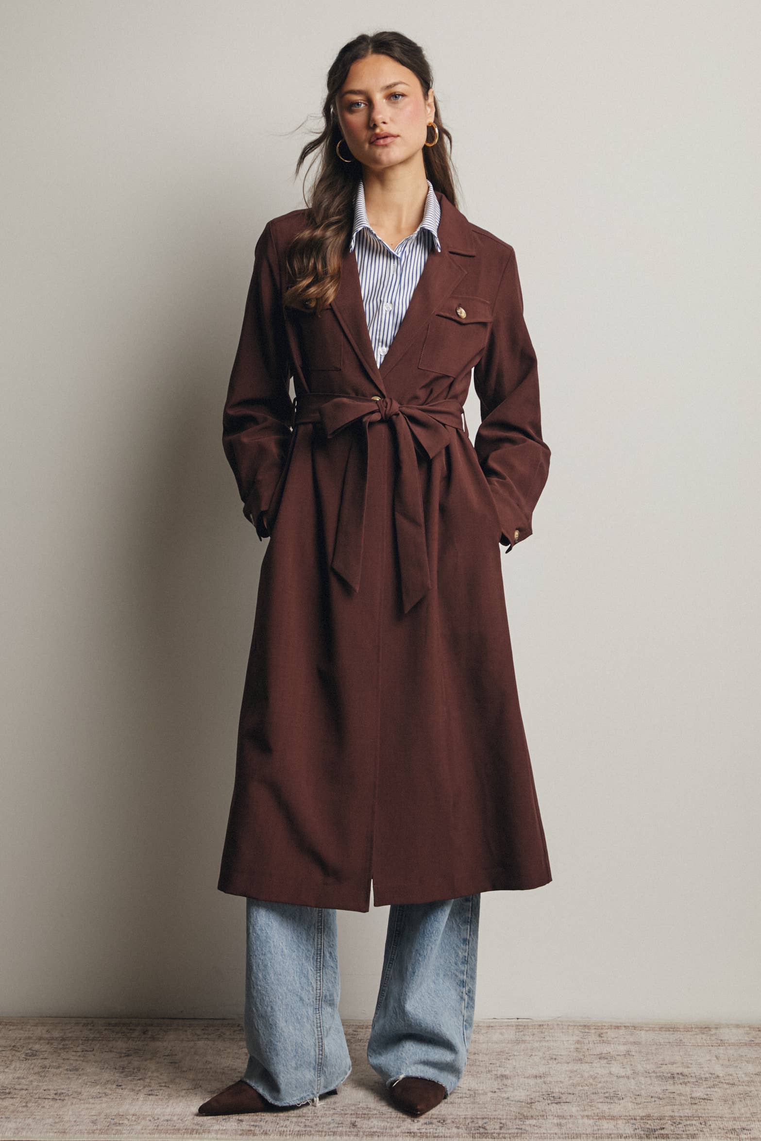 Forte - Vendita all'ingrosso Trench - Donna - Trench con Cintura a Doppia Tasca FJ000618