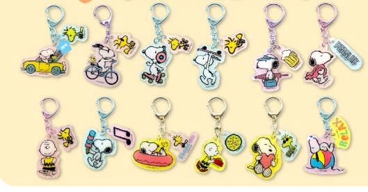 K-Wonderland – wholesale Nyckelring - Unisex – Snoopy Secret Dubbelt akrylnyckelring i slumpmässig box1
