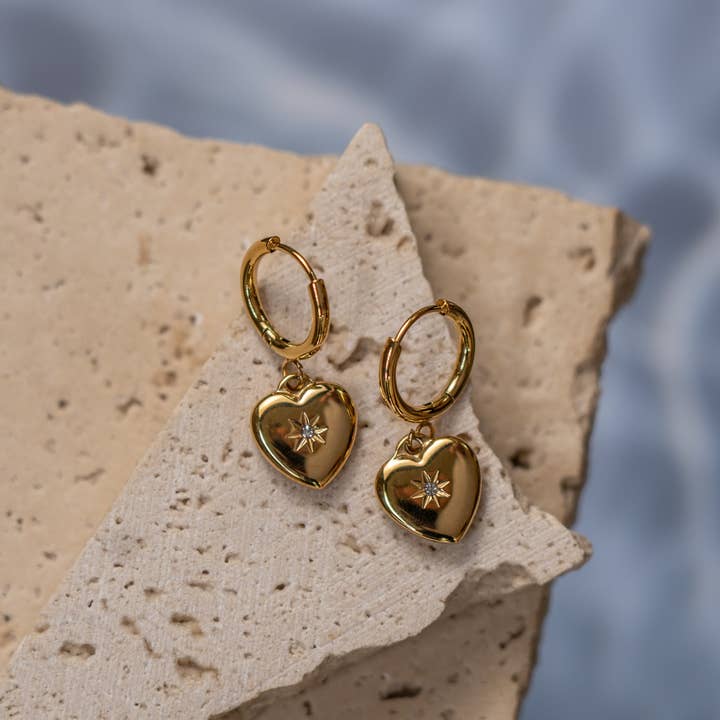 Luba Heart Hoop Earrings for wholesale by Faya & Co.