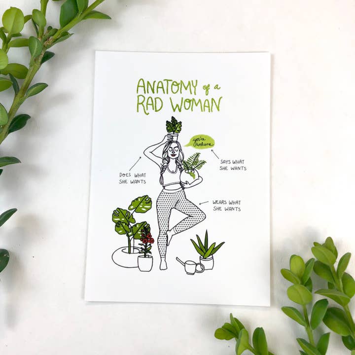 Anatomy of a Rad Woman Print for wholesale by Wild Optimist