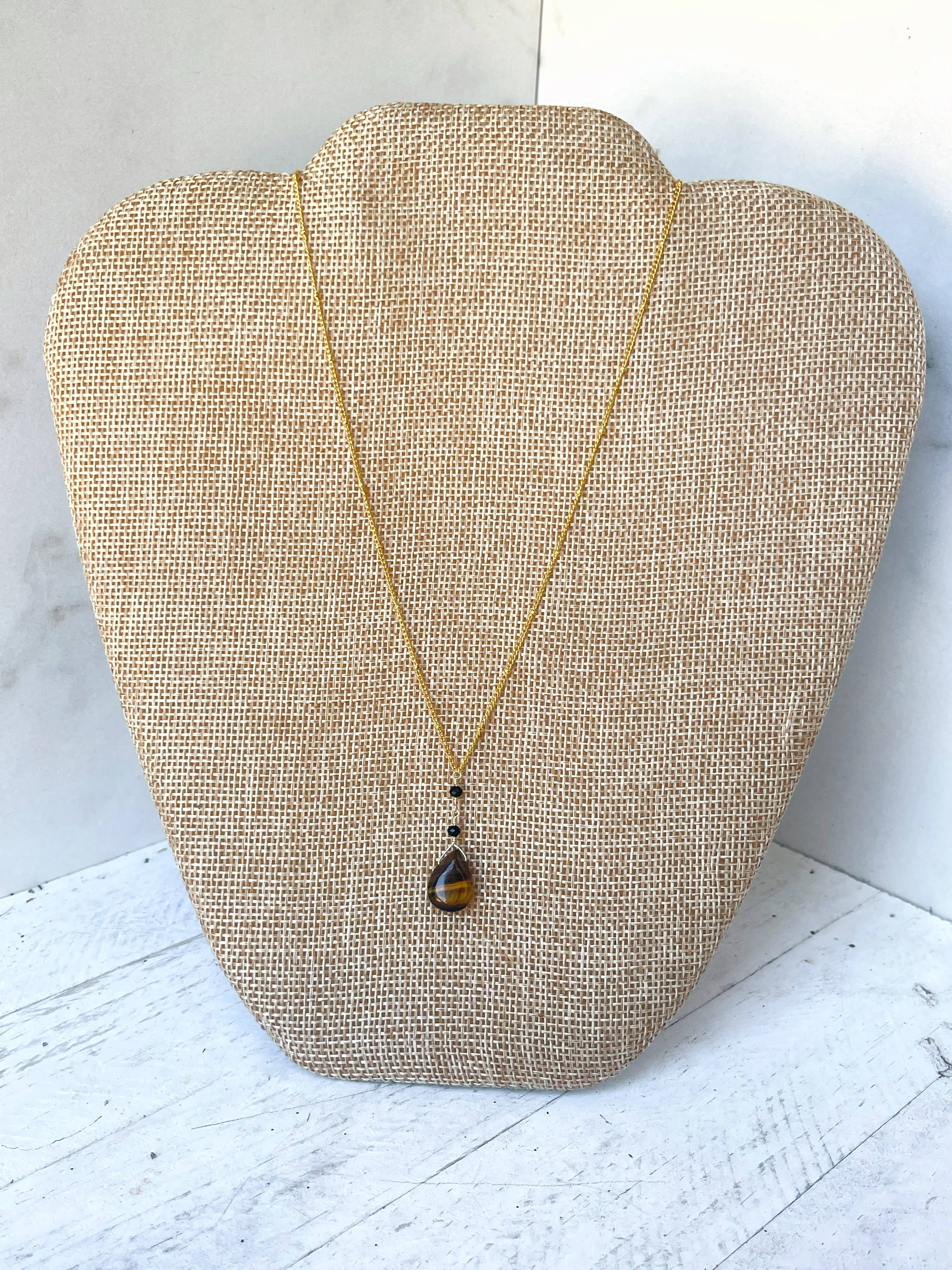 Rage Gems & Jewelry - Wholesale Pendant/Charm Necklace - Tiger's Eye & Black Glass Necklace3