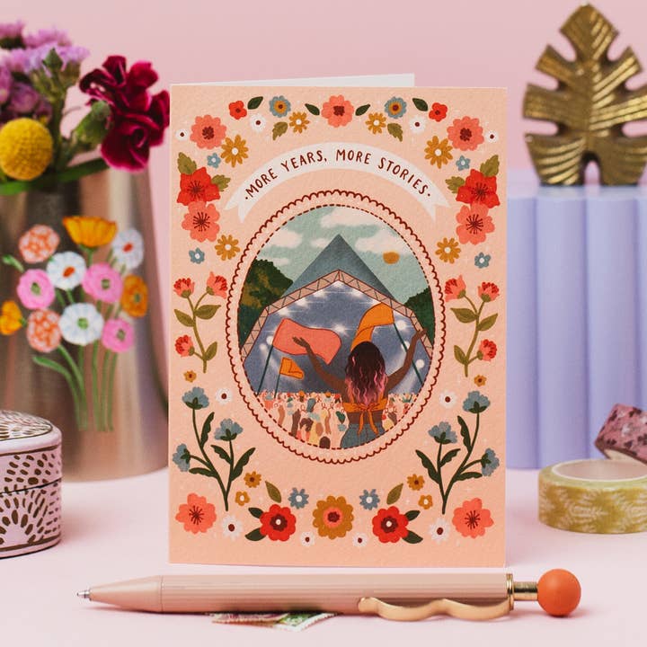 Jessie Maeve Studio - Wholesale Birthday Card - Music Festival Birthday Card - More Years, More Stories2