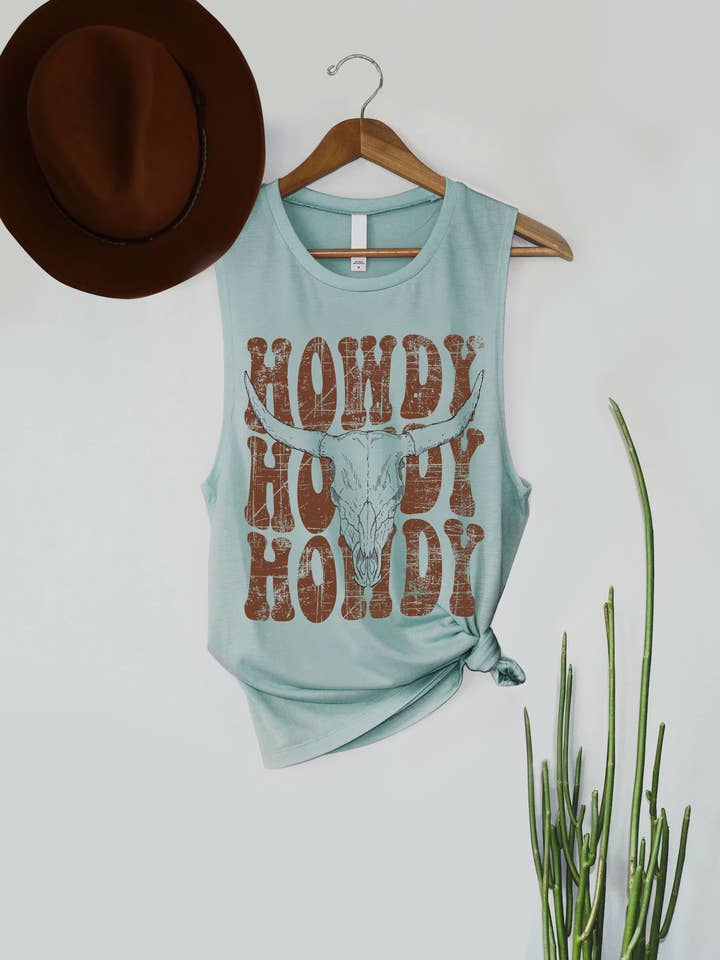 Graphic tank top - Howdy Howdy Howdy for wholesale by PINK NABI