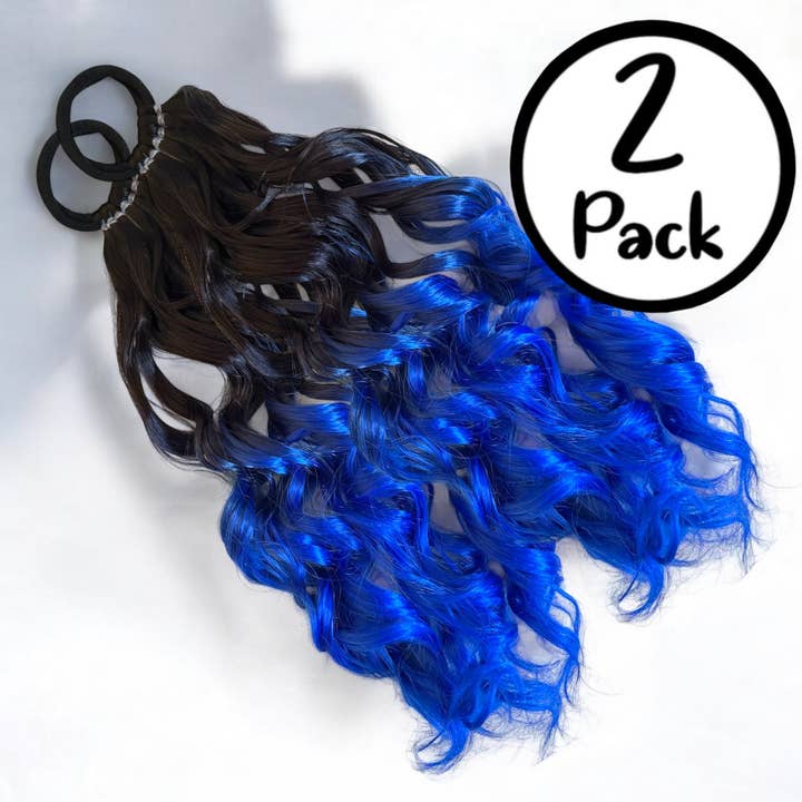 Magic Manes - Wholesale Hair Extensions - Brunette/Royal Blue 20” Magic Ponies