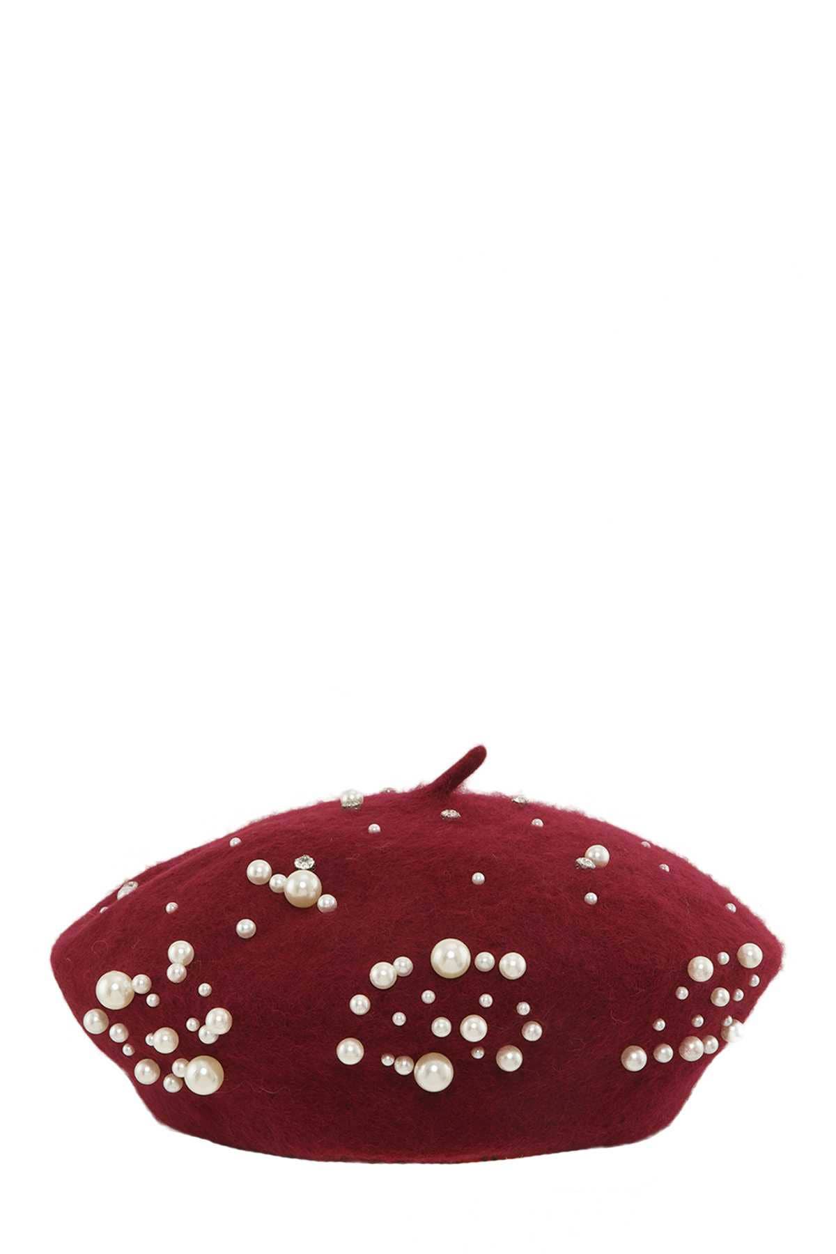 anbfashion - Wholesale Beret - Women's - PEARL CHARM SOLID WOOL BERET AHT910911