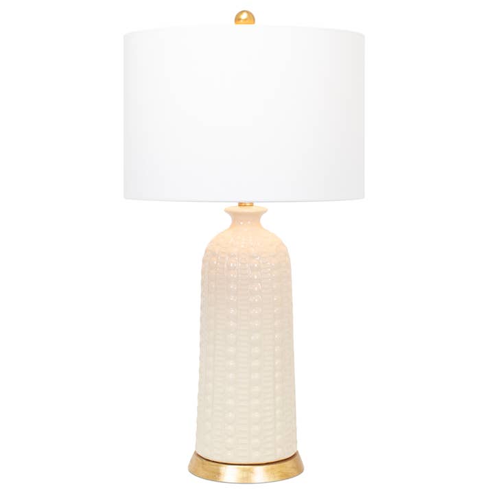 Couture Lamps - Wholesale Accent/Desk Lamp - Melrose Table Lamp- Off White (Base/Harp/Finial only)