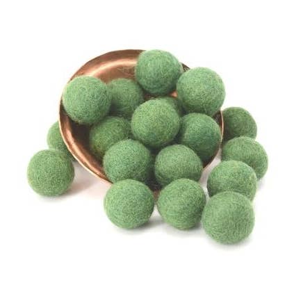 Green Felt Pom Pom Balls | 2 CM for wholesale by Woollyfelt