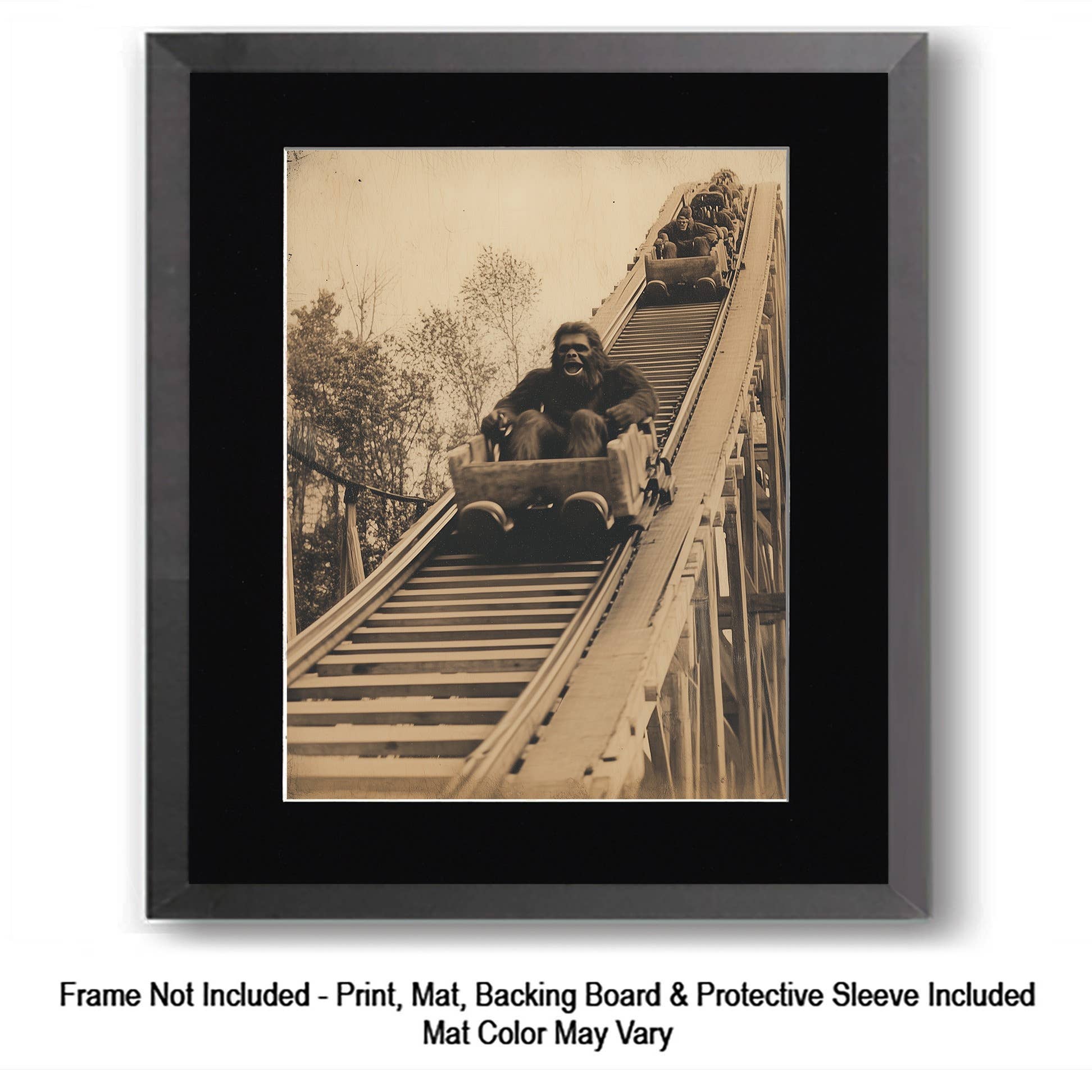 Mowbi - Vendita all'ingrosso Stampa artistica - Tipo Tosto, Bigfoot: Credi in Te Stesso - Stampe d'Arte di Criptidi - Stampe di Bigfoot – Opera d'Arte 8″x8″ in Passepartout 12″x12″28