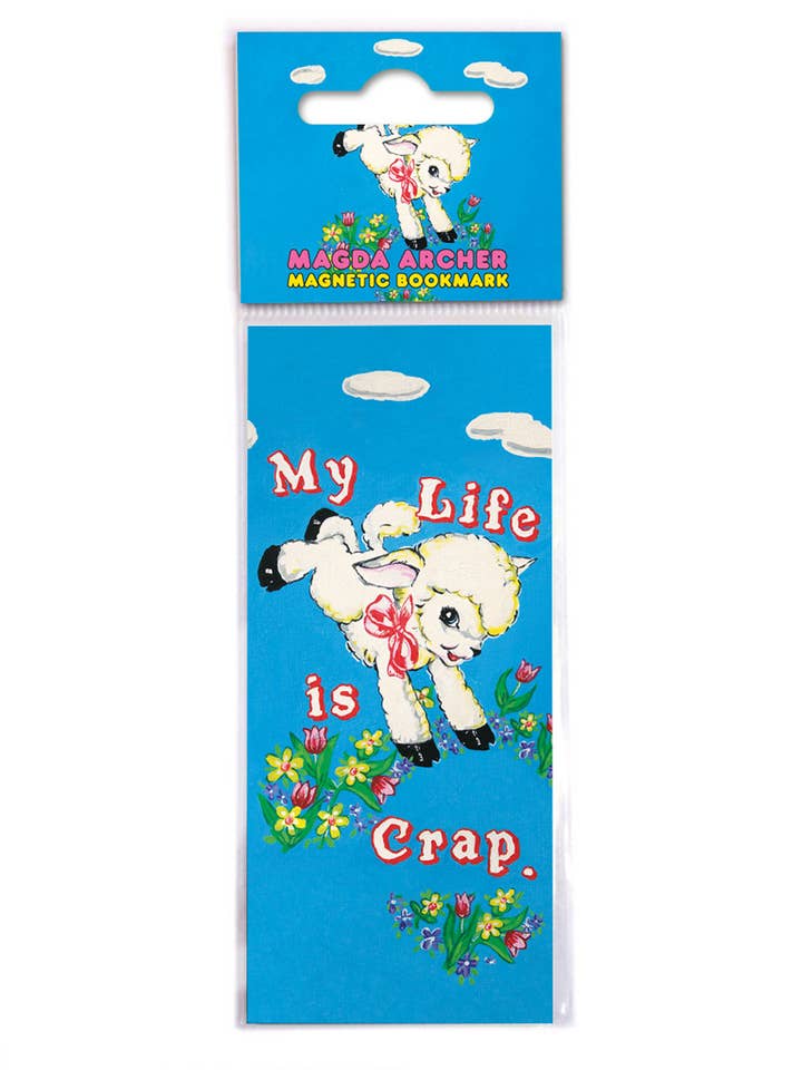 Funny Gift - My Life Is Crap Bookmark by Magda Archer for wholesale by Brainbox Candy