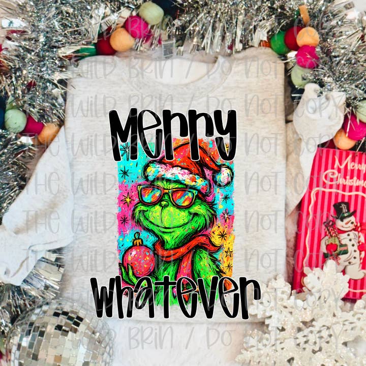 Vrolijke Wat Dan Ook Aquarel Grinch Kerstmis Gildan Sweater voor wholesale door Sweet Tees & More