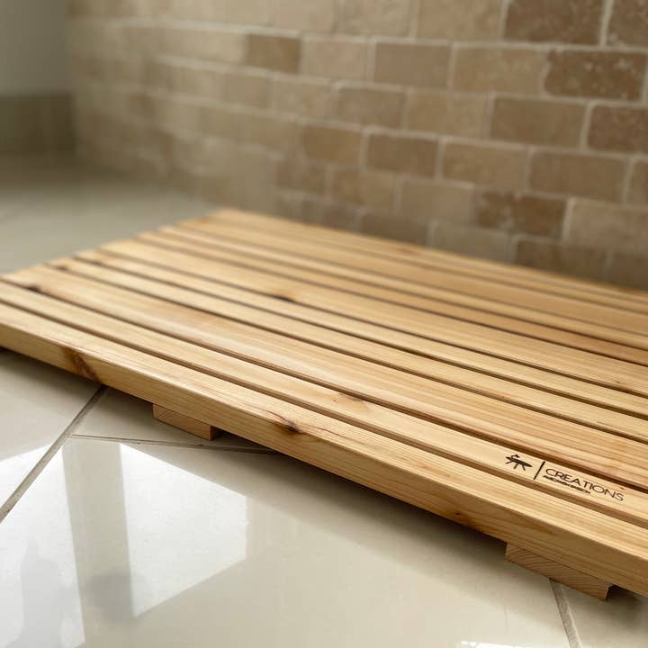 Wood Bathroom Mat | Cedar Bath Mat | Wood Shower Mat for wholesale by Creations with passion