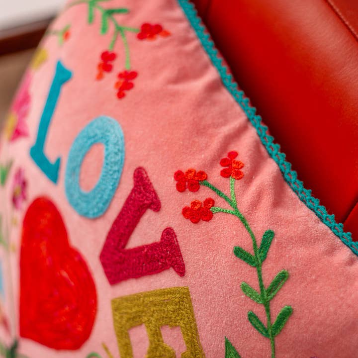 Ian Snow Ltd - Wholesale Chair cushion - Love Birds Embroidered Cushion Cover5