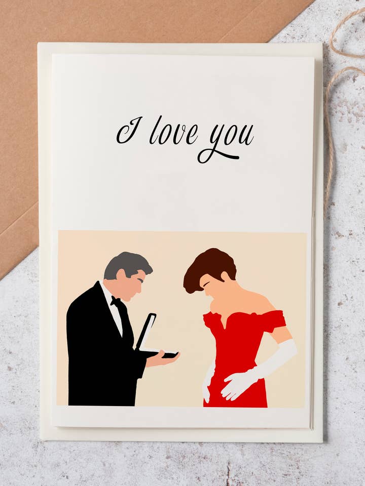 Mooie vrouw Vivian en Edward wenskaart voor wholesale door The Arty Hand