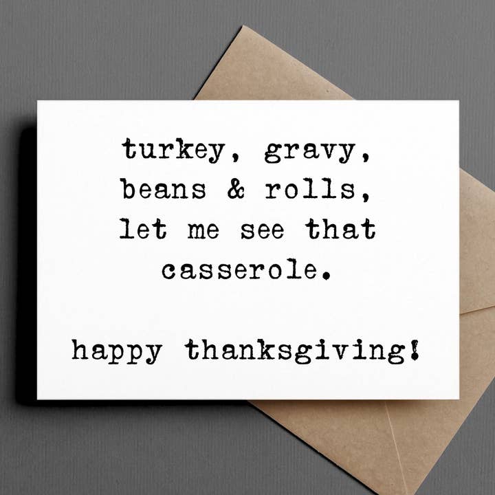 lustige Thanksgiving-Karte | zeig mir diesen Auflauf für den Großhandel von Ink & Attitude Stationery Company