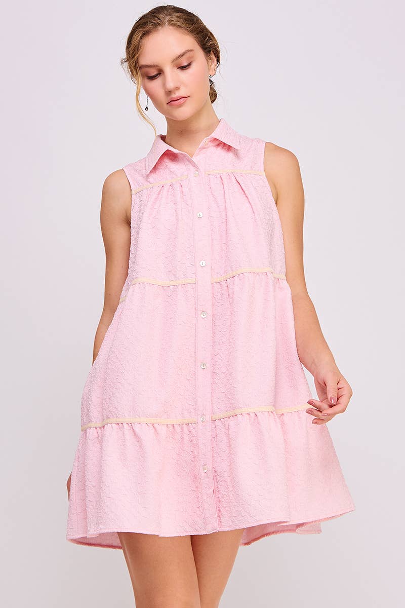 AIBLEE - Venta al por mayor Vestido - Mujer - Vestido mini de vuelo abotonado - Sin mangas22