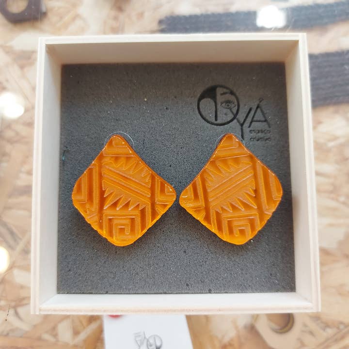 Oyá Espaço Criativo - Vente Boucles d'oreilles pendantes - Boucle d'oreille tribale Oranje0