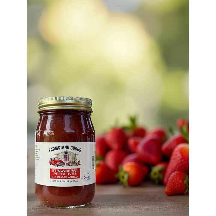 Farmstand Goods - Wholesale Jam/Jelly - Strawberry Preserves (No Sugar Added) - 16oz
