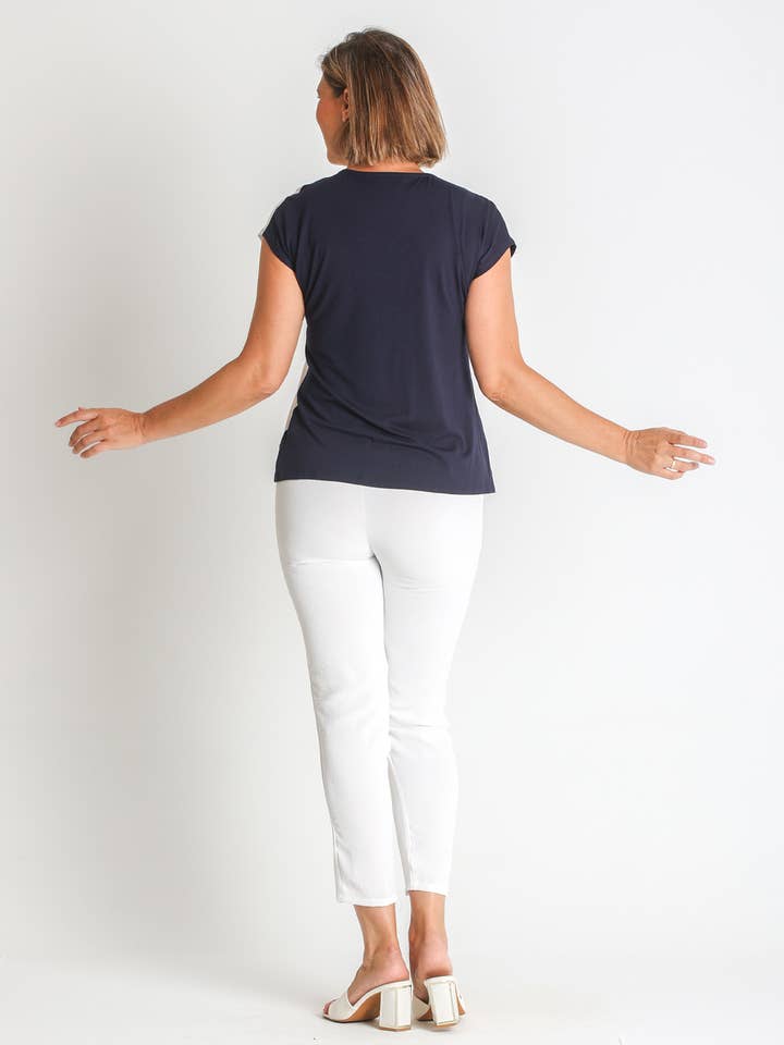 UNIQUE 3675140 - BICOLOR VISCOSE FRONT T-SHIRT for wholesale on Faire2