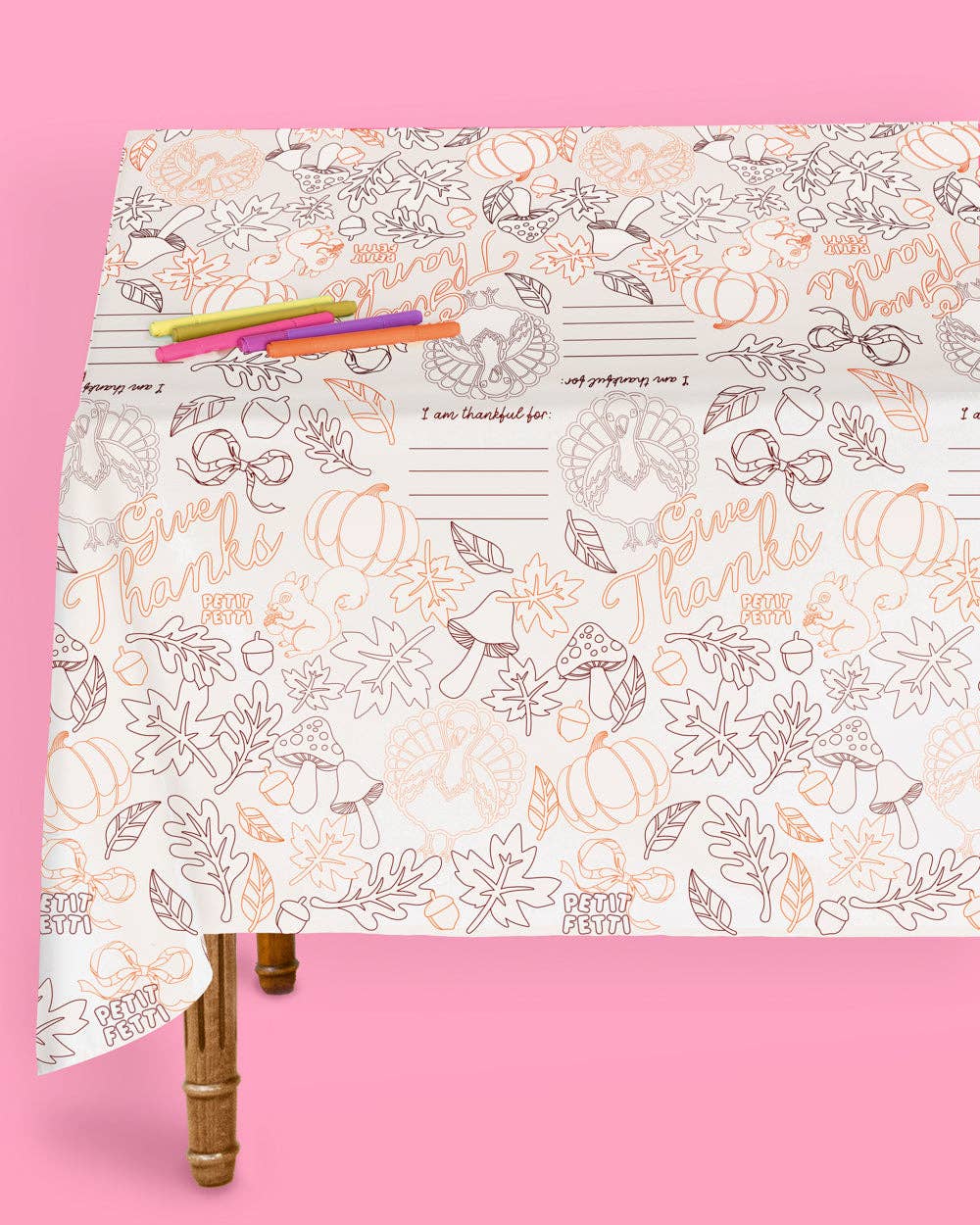 Petit Fetti - Wholesale Coloring Tablecloth - Kids & Baby - Give Thanks Paper Tablecloth - coloring tablecloth5