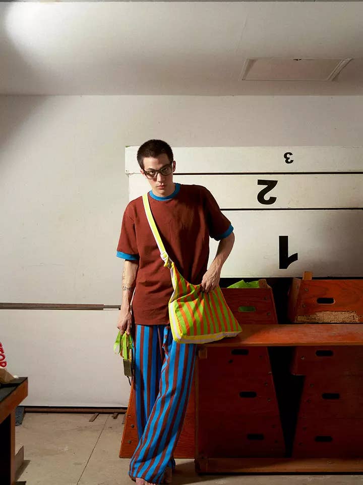 Blue On Brown T Shirt for wholesale by Fenáreta