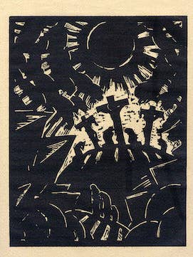 Gravure sur bois du cycle graphique "Passion" par Max Thalmann, 1921 - Carte postale pour la vente par Flashback Shop