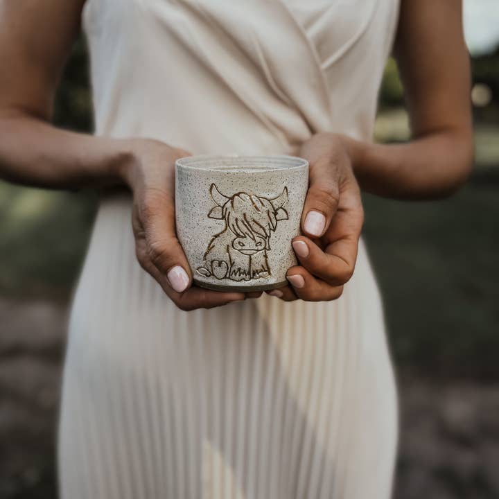 Wolf and Clay Pty Ltd - Wholesale Coffee Mug - Highland Cow (full body) - Ceramic Mug 4